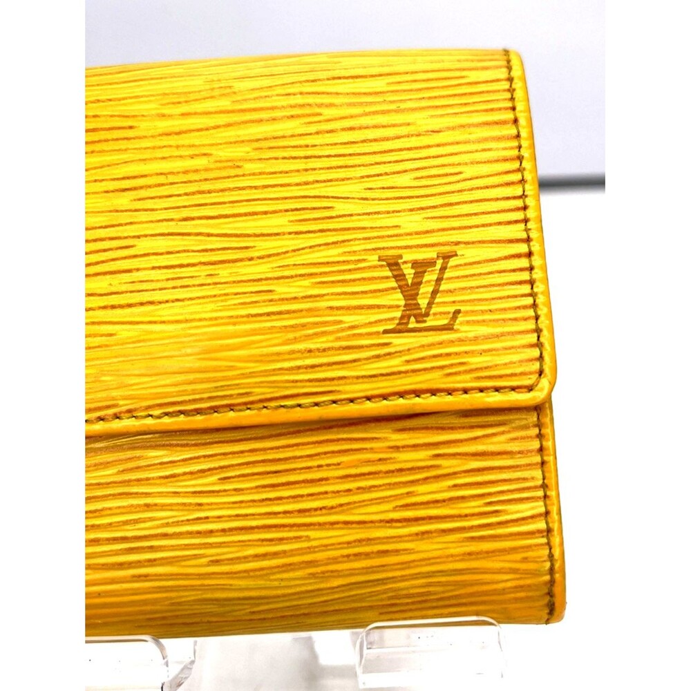 LOUIS VUITTON Portefeiulle Elise Yellow Epi Leather Credit Trifold Wallet France - Picture 2 of 13